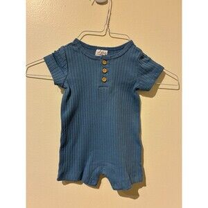 NWOT Mini Threads Blue Romper - 3M